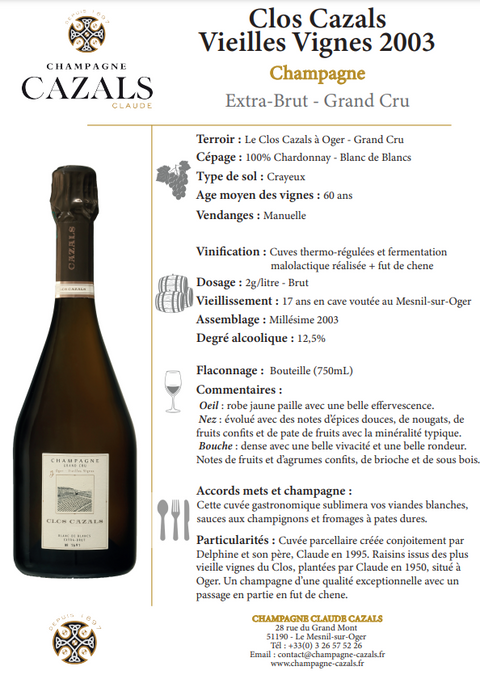 Le Clos Cazals 2015, Grand Cru